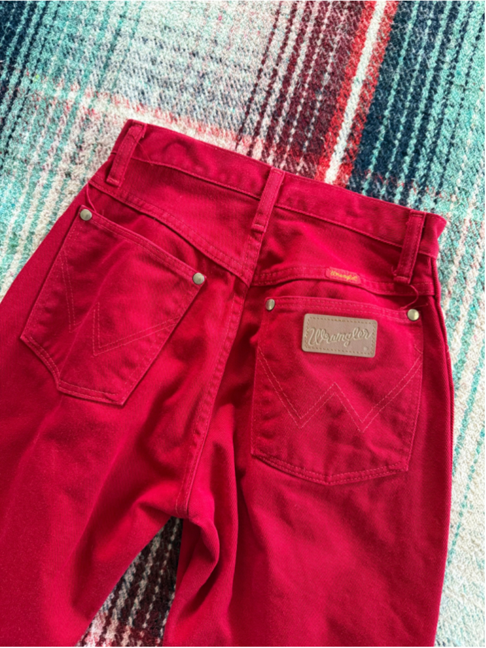 Vintage Red Wrangler Cowboy Cut Jeans Made in USA 25x36